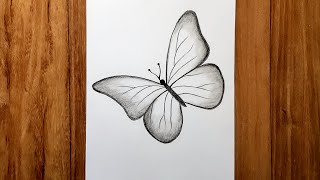 How to draw beautiful butterfly  Pencil sketch for beginners  Karabi arts academy [upl. by Damita]