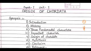 Origin Of Chordata Notes MSc 3rd Sem Zoology PDF mscnotes msc [upl. by Alaham]