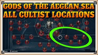 Assassins Creed Odyssey All GODS OF THE AEGEAN SEA Cultist Locations  Cult Unmasked Trophy [upl. by Volpe603]