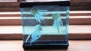 MINI JELLYFISH TANK AQUARIUM Polymer Clay Resin Tutorial [upl. by Frayda74]