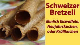 D053 Schweizer Bretzeli ähnlich Neujahrskuchen Krüllkuchen oder Eiswaffeln [upl. by Aikenat]