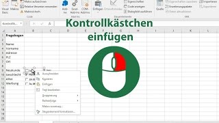 Excel 2016 Kontrollkästchen einfügen [upl. by Doak]