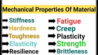 Mechanical Properties of Material Material Science And Metallurgy  Strength of Material [upl. by Aynnat]