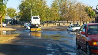 Flooded road in Upington South Africa [upl. by Ailegnave]