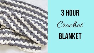 3 Hour Crochet Blanket Fastest and Easiest [upl. by Akessej]