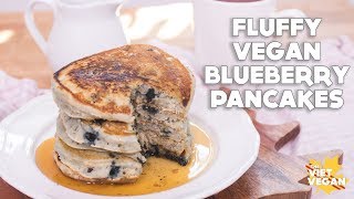 Fluffy Vegan Blueberry Pancakes [upl. by Landon818]