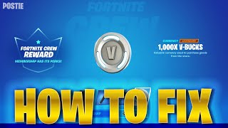 HOW TO CLAIM YOUR 1000 V BUCKS FORTNITE CREW  UPDATED  FIXED Fortnite January Crew Pack VBucks [upl. by Ariajay]