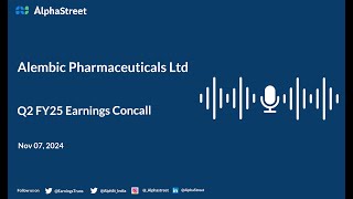 Alembic Pharmaceuticals Ltd Q2 FY202425 Earnings Conference Call [upl. by Edac421]