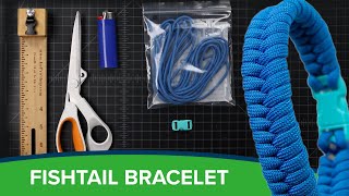 Paracord Fishtail Bracelet—Beginner Tutorial [upl. by Essej]