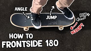 How to Frontside 180  Beginner Skateboard Tricks Tutorial Slow Motion [upl. by Kammerer]