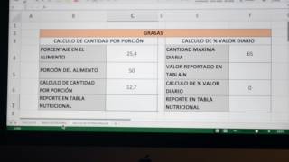 COMO REALIZAR CALCULOS PARA CONSTRUIR UNA TABLA NUTRICIONAL [upl. by Xylon]