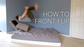 How to Front Flip  Learn Inside the House Now [upl. by Ailecra830]