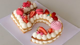 Number Cake  Alphabet Cake  How to Make Cream Tart [upl. by Ecinue167]