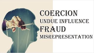 Coercion Undue Influence Fraud Misrepresentation  Indian Contract Act 1872  Law Guru [upl. by Hazrit]