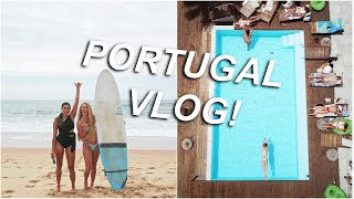 Portugal Surf Camp Tour amp First Surf Lesson [upl. by Nylasej]