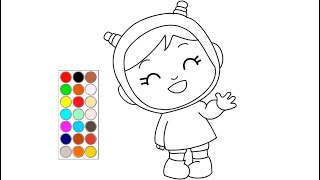 como dibujar y colorear a nina de pocoyo dibujos para niños [upl. by Komsa]