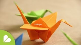 Grulla de Origami  ¡Decora tu espacio Origami Crane how to [upl. by Kerwinn]