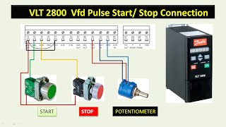 danfoss VLT 2800 start stop connection and programming [upl. by Marolda]