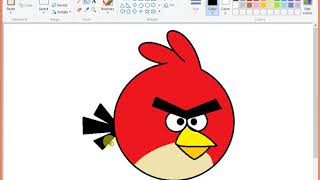 How To Draw Angry Bird in MS Paint  Kids  Favourite  Play [upl. by Arrat]