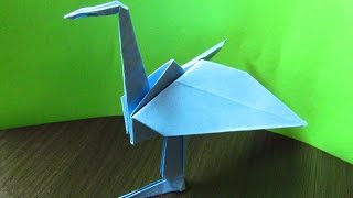 Como hacer una GARZA de papel  ANIMALES DE ORIGAMI paso a paso Muy fácil [upl. by Ecirtnuahs368]