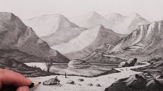 How to Draw a Landscape using Atmospheric Perspective [upl. by Randa]