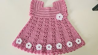 Vestido para Bebe Tejido a Crochet  0 a 3 meses  paso a paso  PATRÓN DE CROCHET [upl. by Dodge]