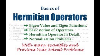 Basics of Hermitian Operator  Quantum Chemistry [upl. by Jelena]