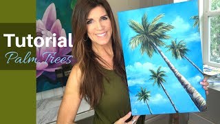 HOW TO PAINT PALM TREES in acrylics  For Beginners [upl. by Akimyt]