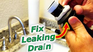 How To Fix Bathroom Sink Drain Leaks Underneath Gasket Threads SOLVED [upl. by Misab]