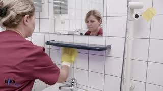 Reinigung und Desinfektion in Kliniken Sanitärbereich  Schulungsvideo [upl. by Ahsaercal]