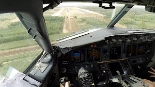 Boeing 737 cockpit view visual approach Full HD [upl. by Aziar]