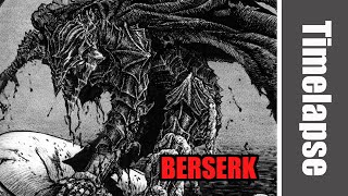 Drawing Guts Berserker Armor  Berserk Manga  Timelapse  Red Hawk [upl. by Grider]