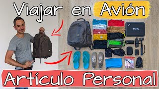 Viajar en Avión solo con un Articulo Personal 🎒 ¿Viajar sin equipaje de mano 😉 Cómo viajar ligero [upl. by Yrrak364]