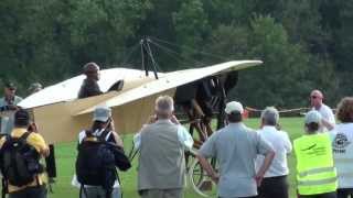 Bleriot XI  Hahnweide 2013  engine start amp takeoff amp display amp landing [upl. by Nallak422]