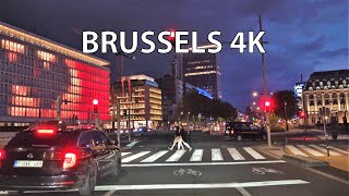 Brussels 4K  Driving Downtown  Europes Washington DC [upl. by Nwadrebma]