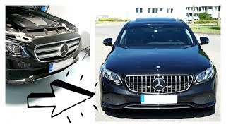 Replacing old Mercedes W213 Avangard Front grill with Panamericana GT AMG Grill [upl. by Arvonio]