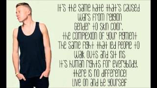 Macklemore Same Love ft Mary Lambert Lyrics [upl. by Noirod]