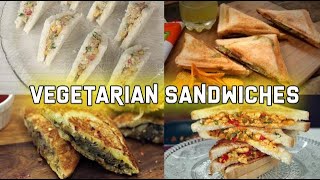 4 Easy Vegetarian Sandwiches  Sandwich recipes [upl. by Aseefan]