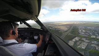 Cockpit View Extreme Crosswind Landing in Paris [upl. by Noived]