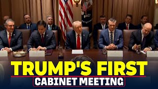 President Donald Trumps first Cabinet meeting Elon Musk DOGE USA America Federal Workers [upl. by Gustafsson]