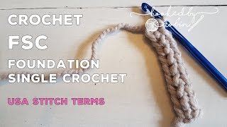 Crochet Chainless Foundation Single Crochet FSC Tutorial [upl. by Cranford]