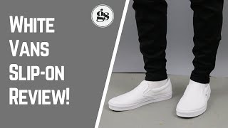 Classic White Vans Slipon Review [upl. by Anastice]