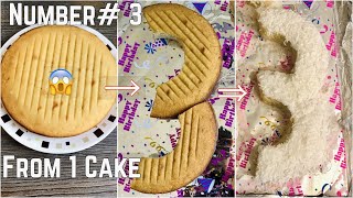 How to Make Number 3 from Only 1 Cake Shortcut Number Cake [upl. by Frank]