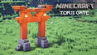 Minecraft EASY Japanese Torii Gate Tutorial How To Build [upl. by Darcie504]