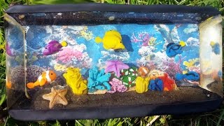 SALT WATER AQUARIUM TANK Polymer Clay Tutorial amp Resin [upl. by Charley]