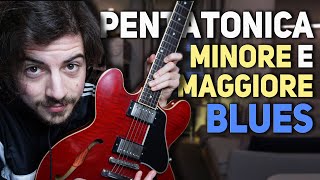 Come mischiare pentatonica MAGGIORE e MINORE nel BLUES [upl. by Ahsykal]