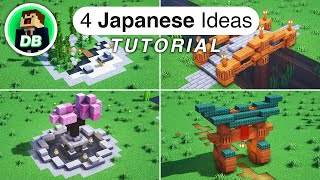 Minecraft How to build 4 Japanese Build Ideas Tutorial [upl. by Catlin833]