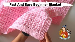 How To Crochet Fast And Easy Beginner Blanket [upl. by Ender578]