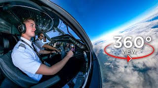 360° Airline Cockpit View FULL Flight  Dallas  Miami  American Eagle E145 [upl. by Allecram]