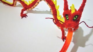 Como hacer un dragón chino paso a paso con limpiapipas tutorial chinese dragon pipe cleaner [upl. by Ailama]